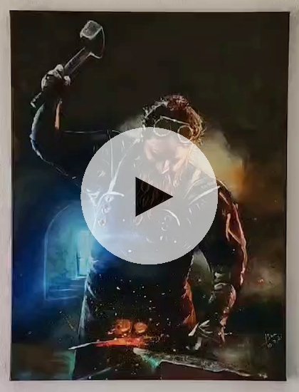 ArteDiAlina.com painting: Betwixt hammer and anvil